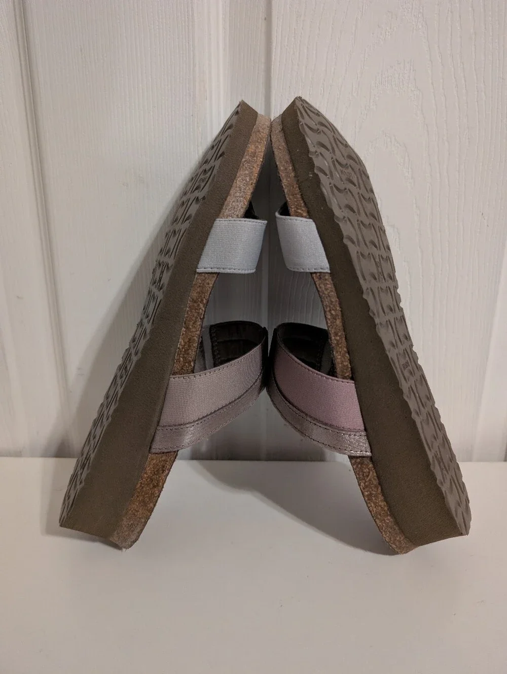 NAOT Womens Sandals Frankie Slide Shoes Gray Purple Leather Size 10 US / 41 EUR